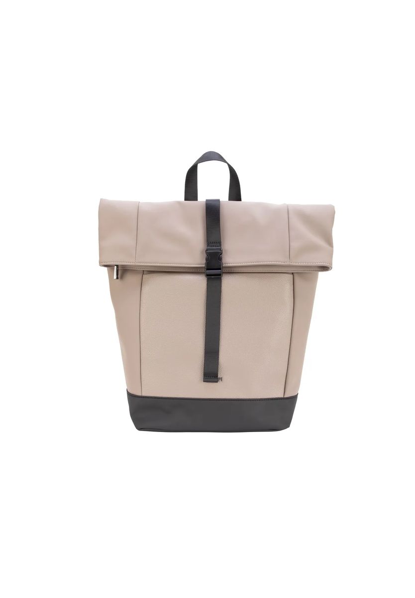 Rucksack aus Kunstleder mit Roll-Top