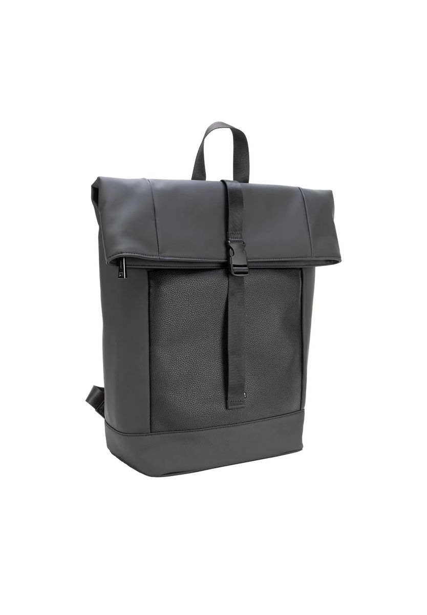 Rucksack aus Kunstleder mit Roll-Top