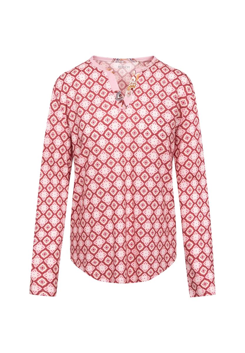 Loungewear-Oberteil mit geometrischem Kachelmuster