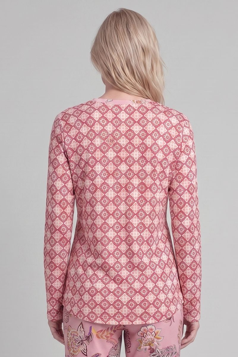 Loungewear-Oberteil mit geometrischem Kachelmuster