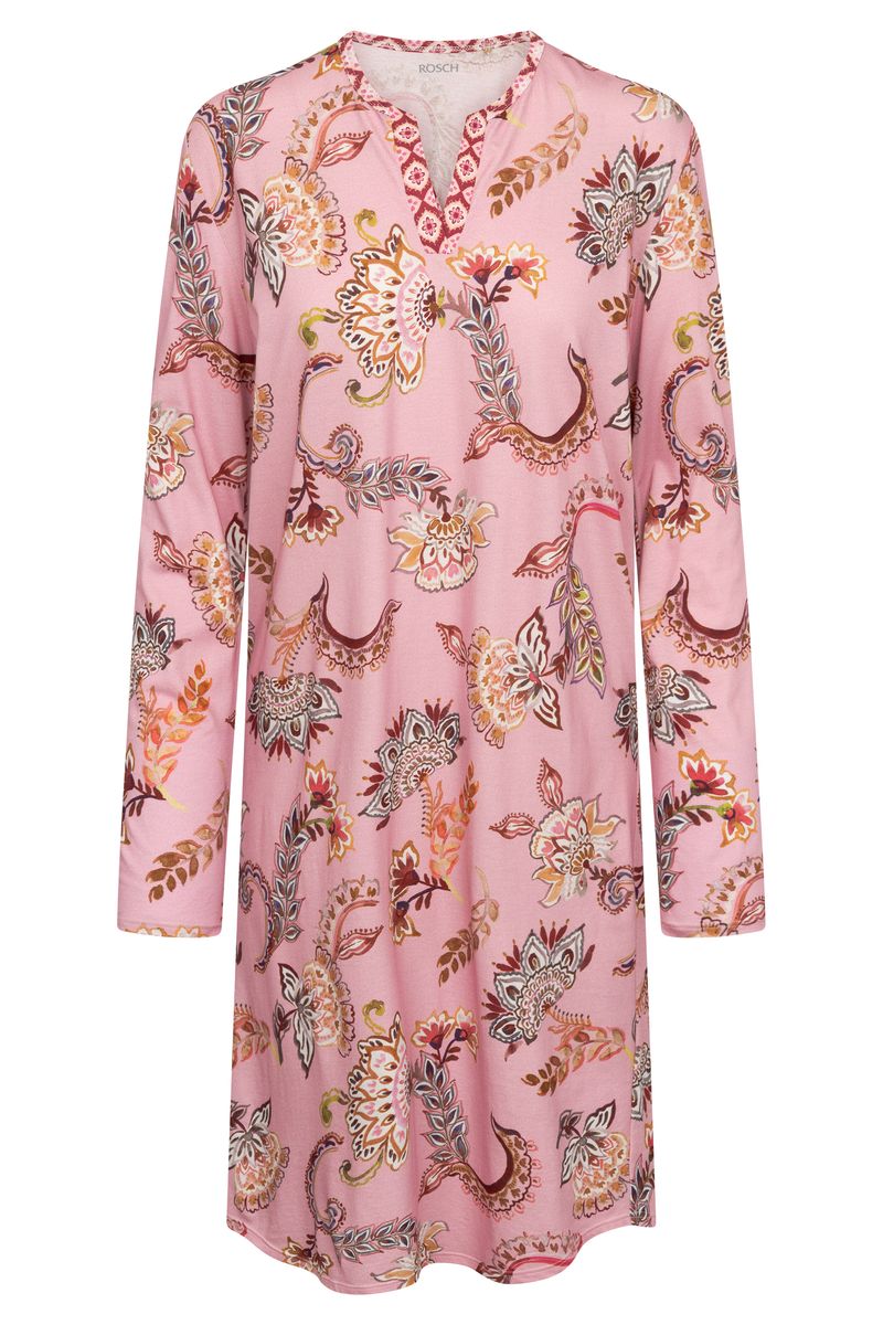 Florales Nachthemd mit Split-Neck