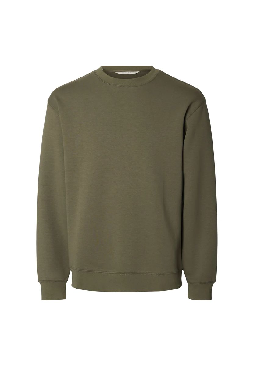 Essentielles Rundhals-Sweatshirt mit Rippstrick