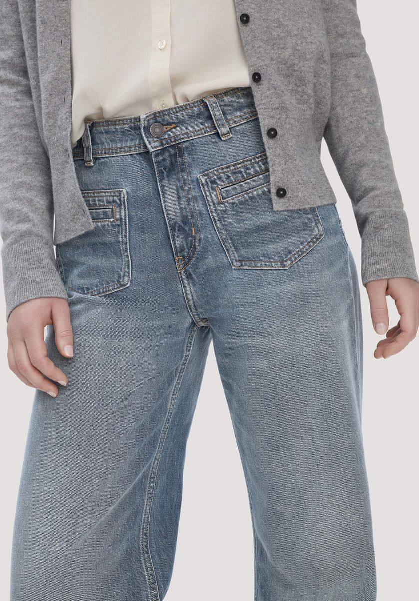 Straight-Jeans mit hohem Bund