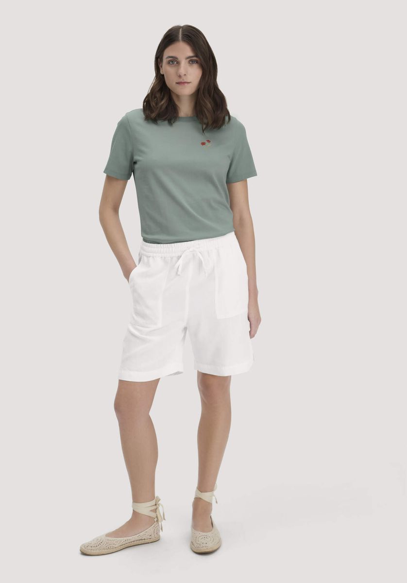 Lockeres T-Shirt mit Blumenstickerei