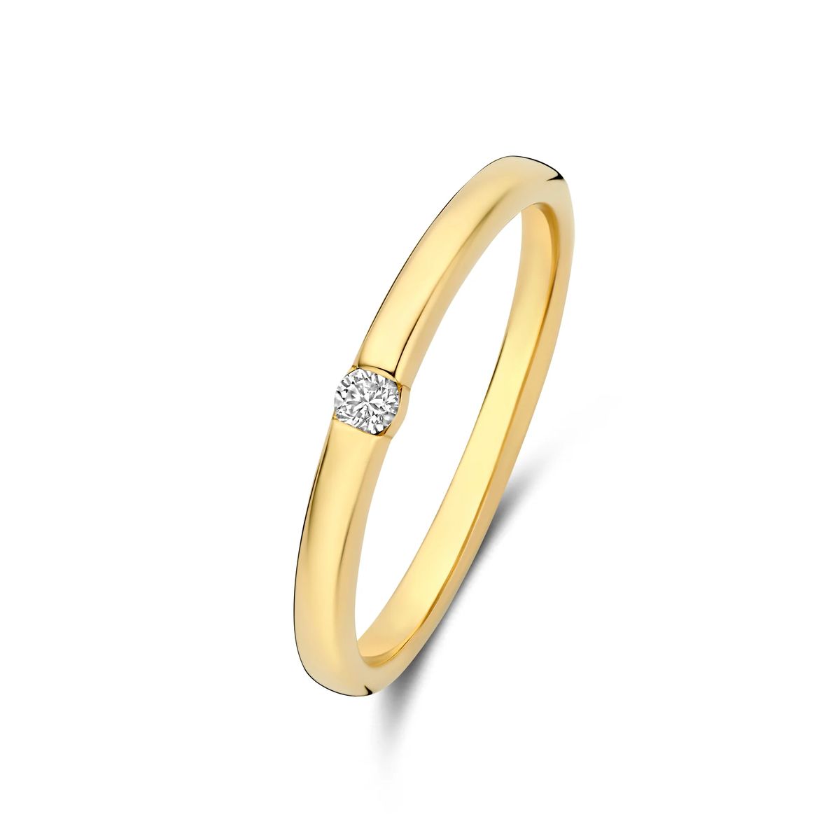 Minimalistischer 14K Goldring mit Diamant