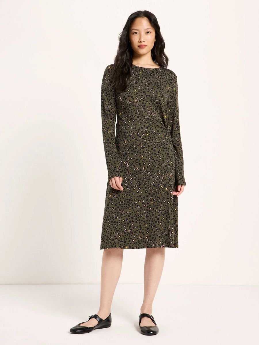 Midikleid mit Leo-Print aus Jersey