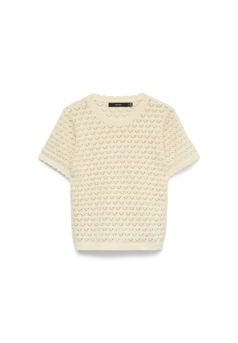 Gehäkeltes kurzärmeliges Strickoberteil