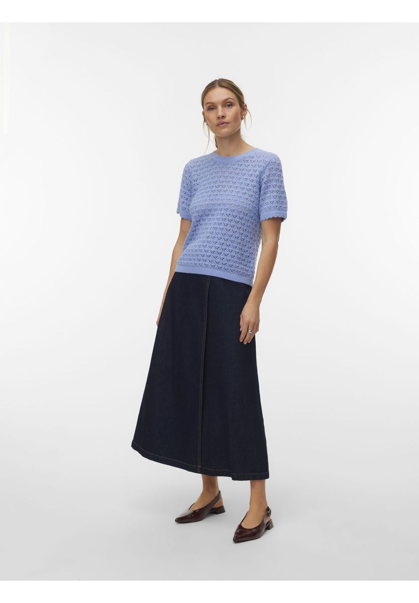 Gehäkeltes Kurzarm Strickoberteil