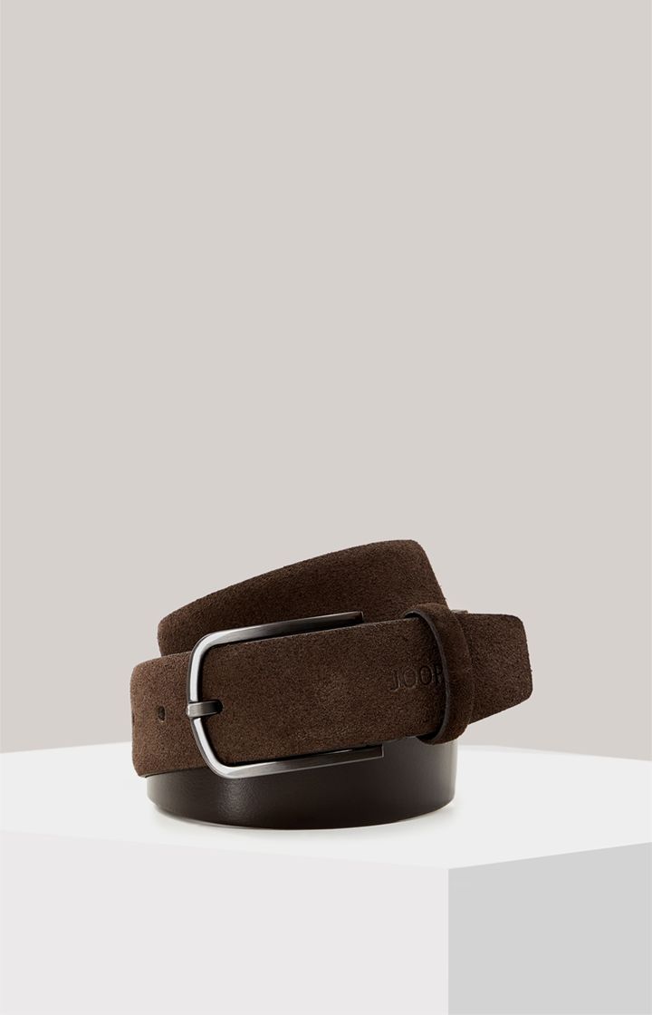 Joop! Dunkelbrauner Wildleder Gürtel mit Metallschnalle