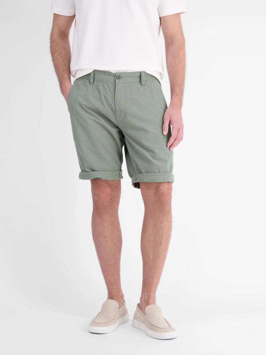 Strukturierte Chino-Shorts aus Baumwoll-Seersucker
