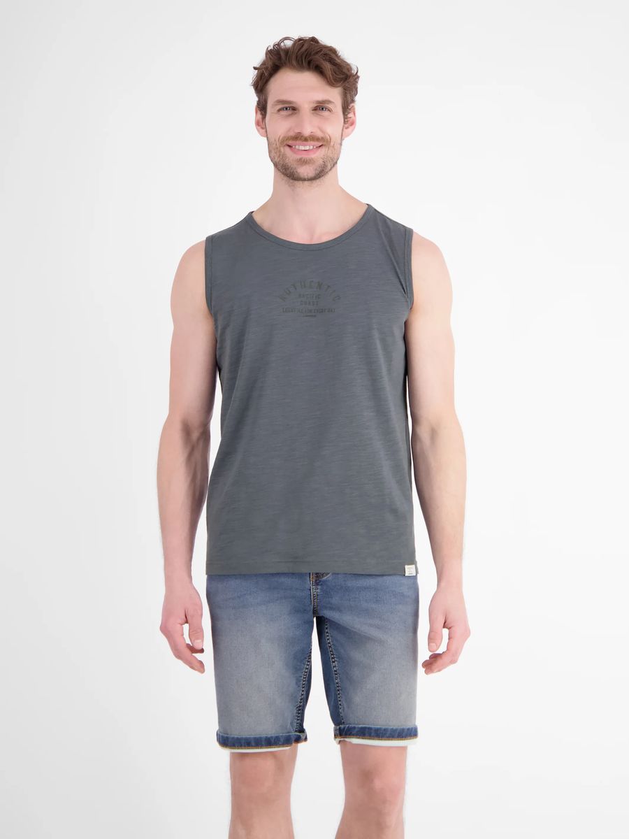 Baumwoll-Tanktop mit Slogan-Print