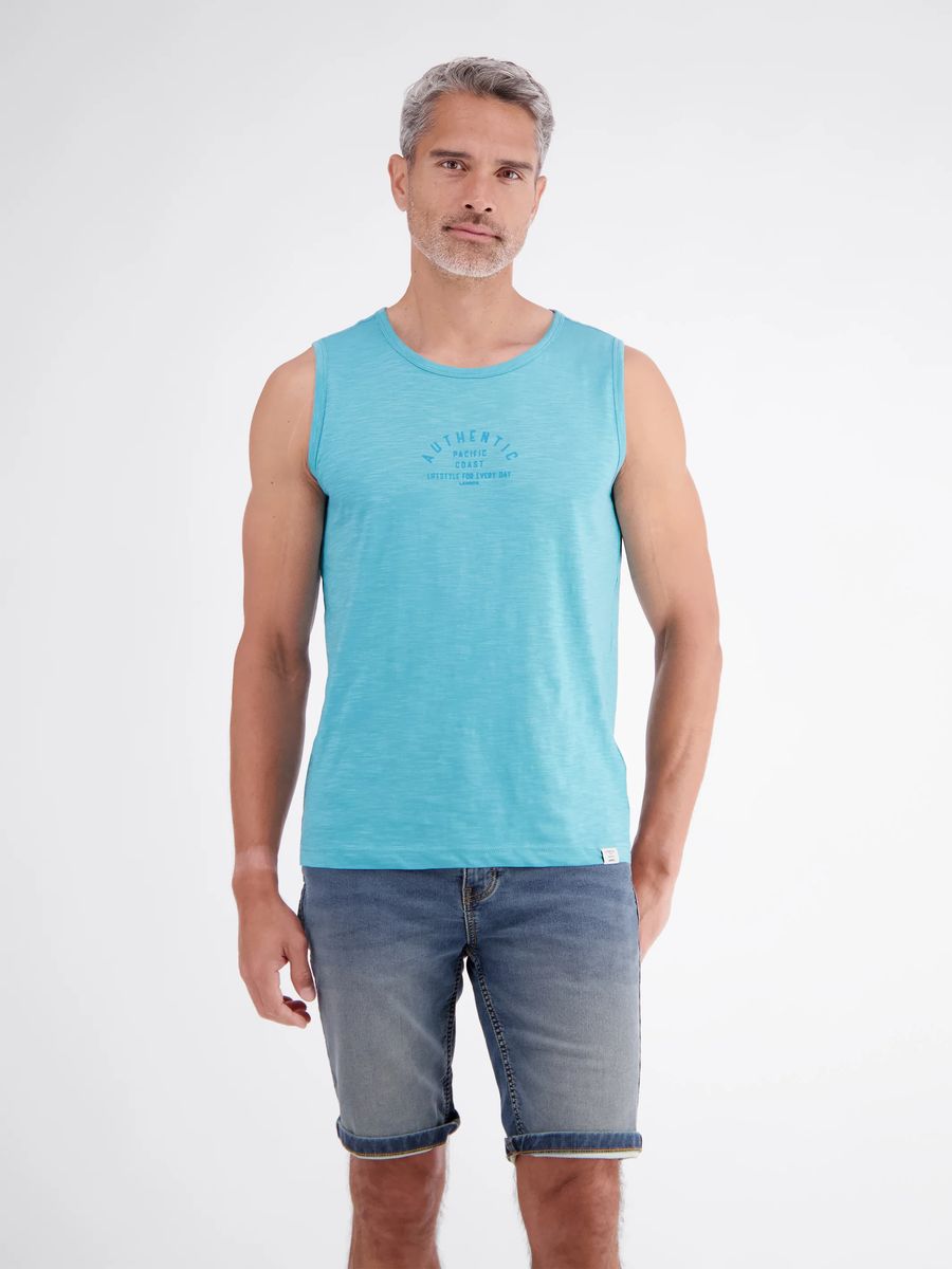 Baumwoll-Tanktop mit Slogan-Print