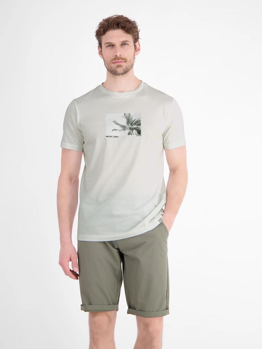 Baumwoll-T-Shirt mit Palmen-Grafik
