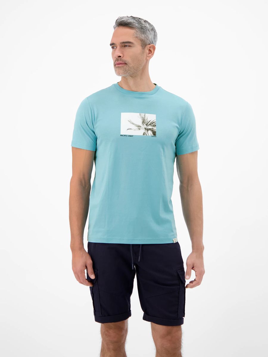 Baumwoll-T-Shirt mit Palmen-Grafik