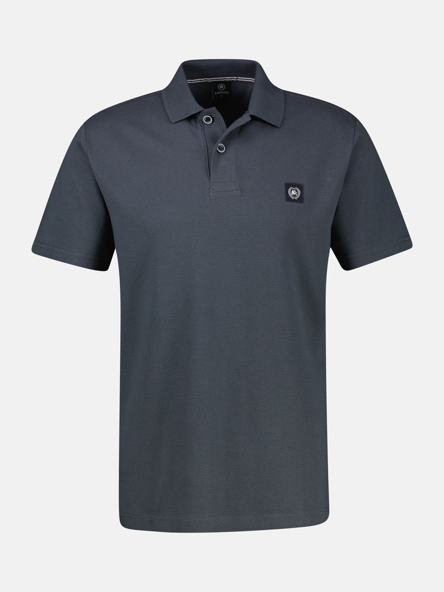 Strukturiertes Kurzarm-Poloshirt mit Waffelmuster