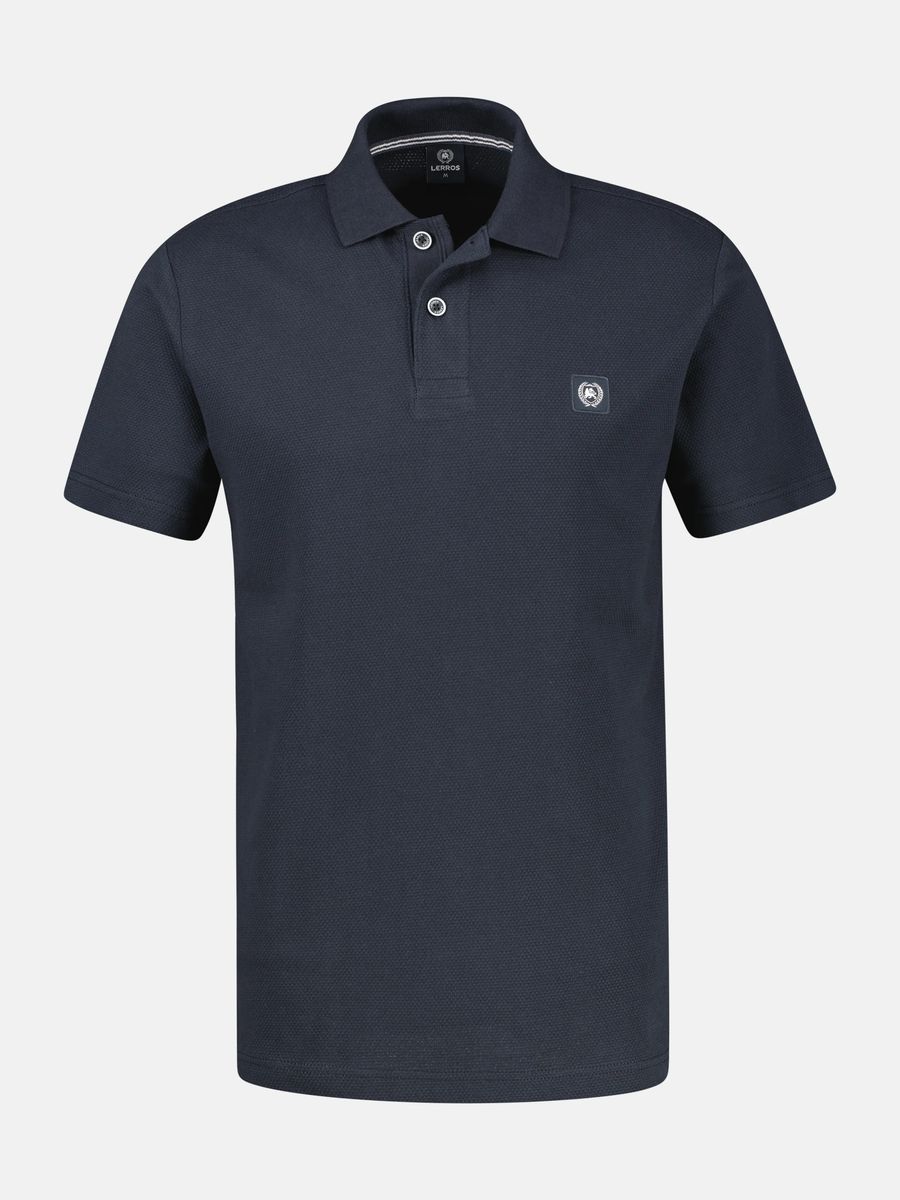 Strukturiertes Kurzarm-Poloshirt mit Waffelmuster
