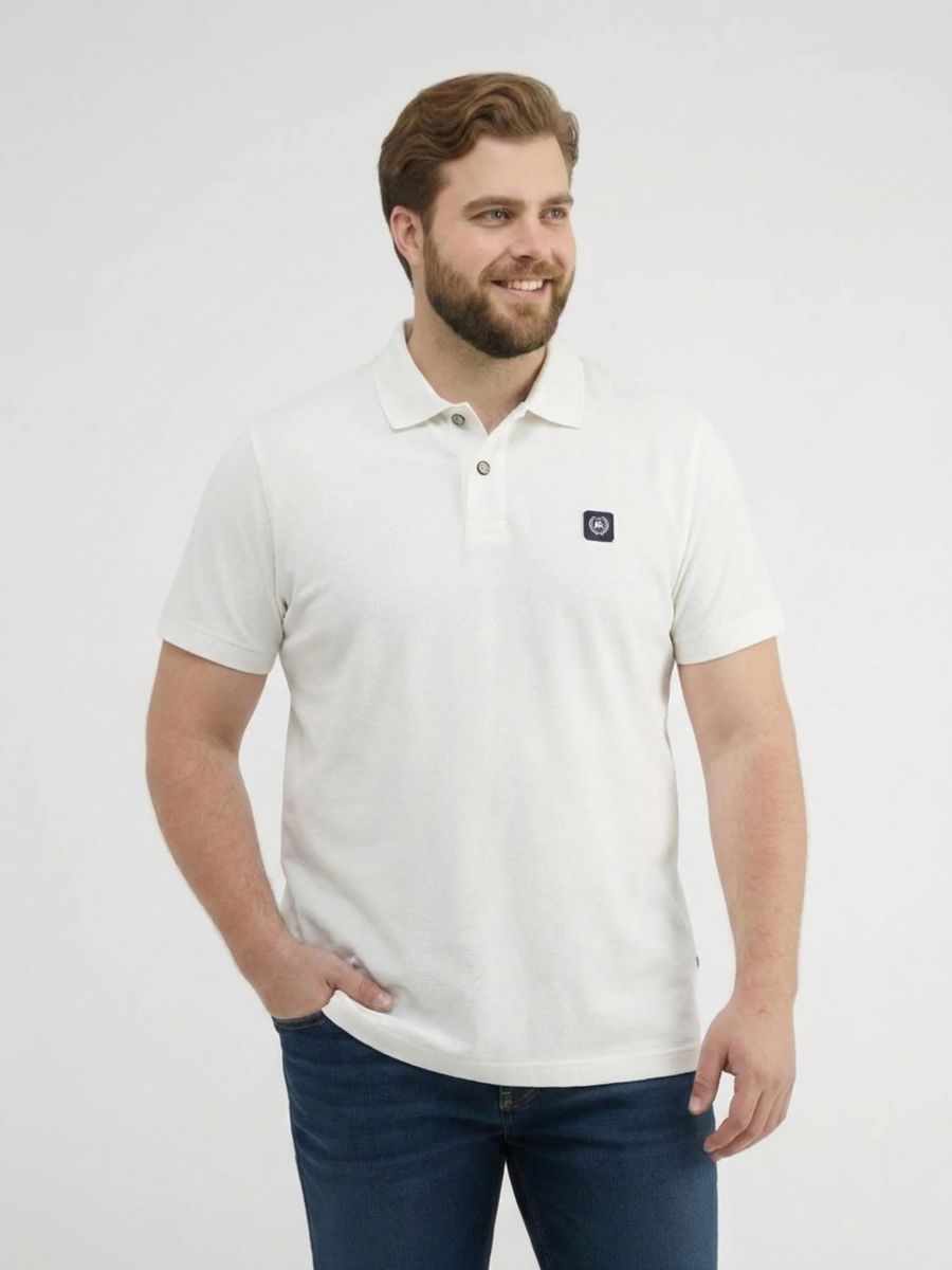 Strukturiertes Kurzarm-Poloshirt mit Waffelmuster