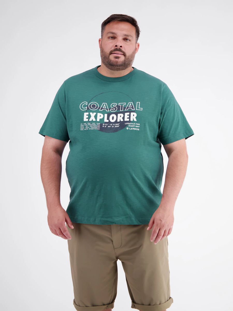 Baumwoll-T-Shirt mit Coastal Explorer Grafik