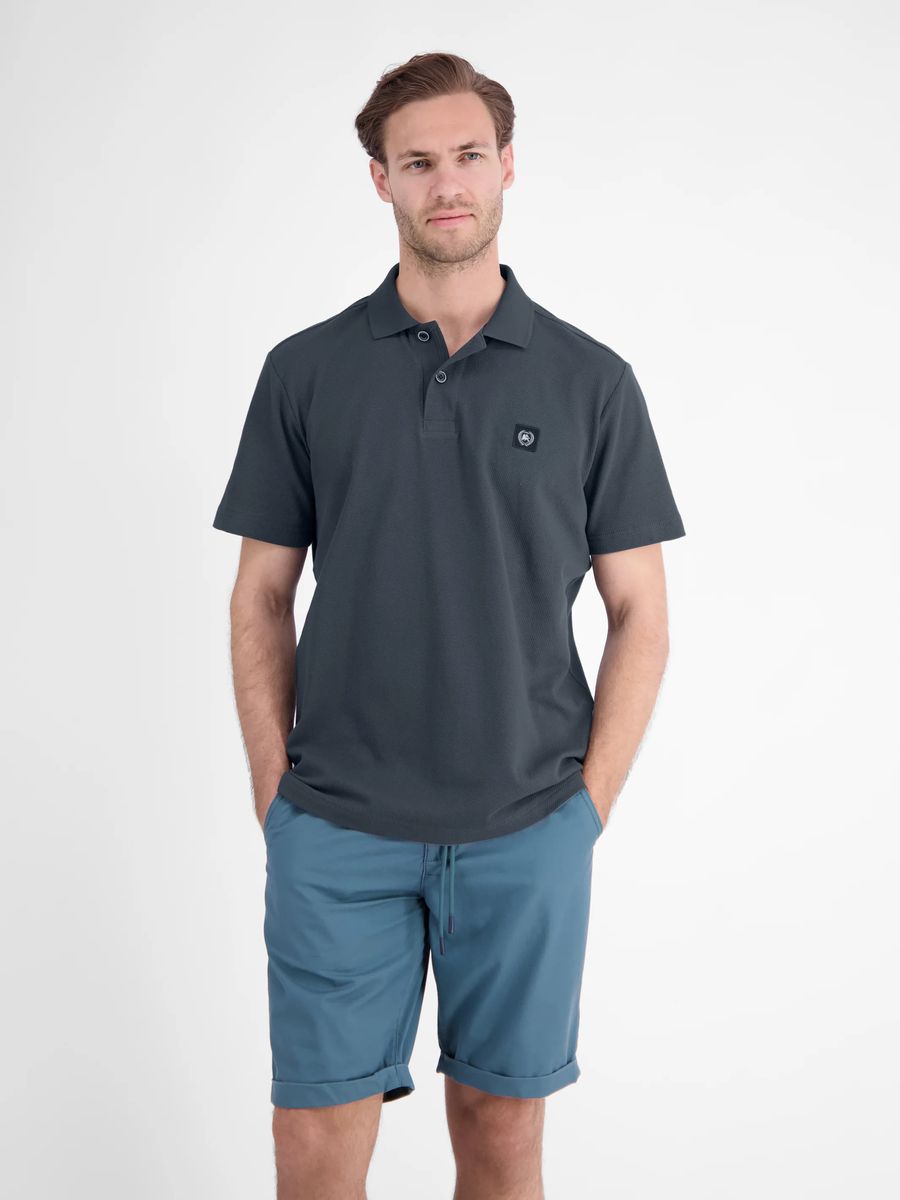 Strukturiertes Baumwoll-Piqué-Poloshirt