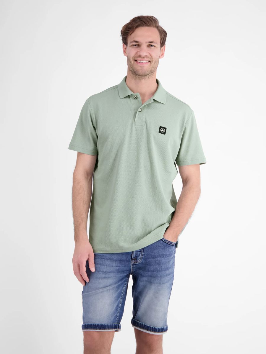 Strukturiertes Baumwoll-Piqué-Poloshirt