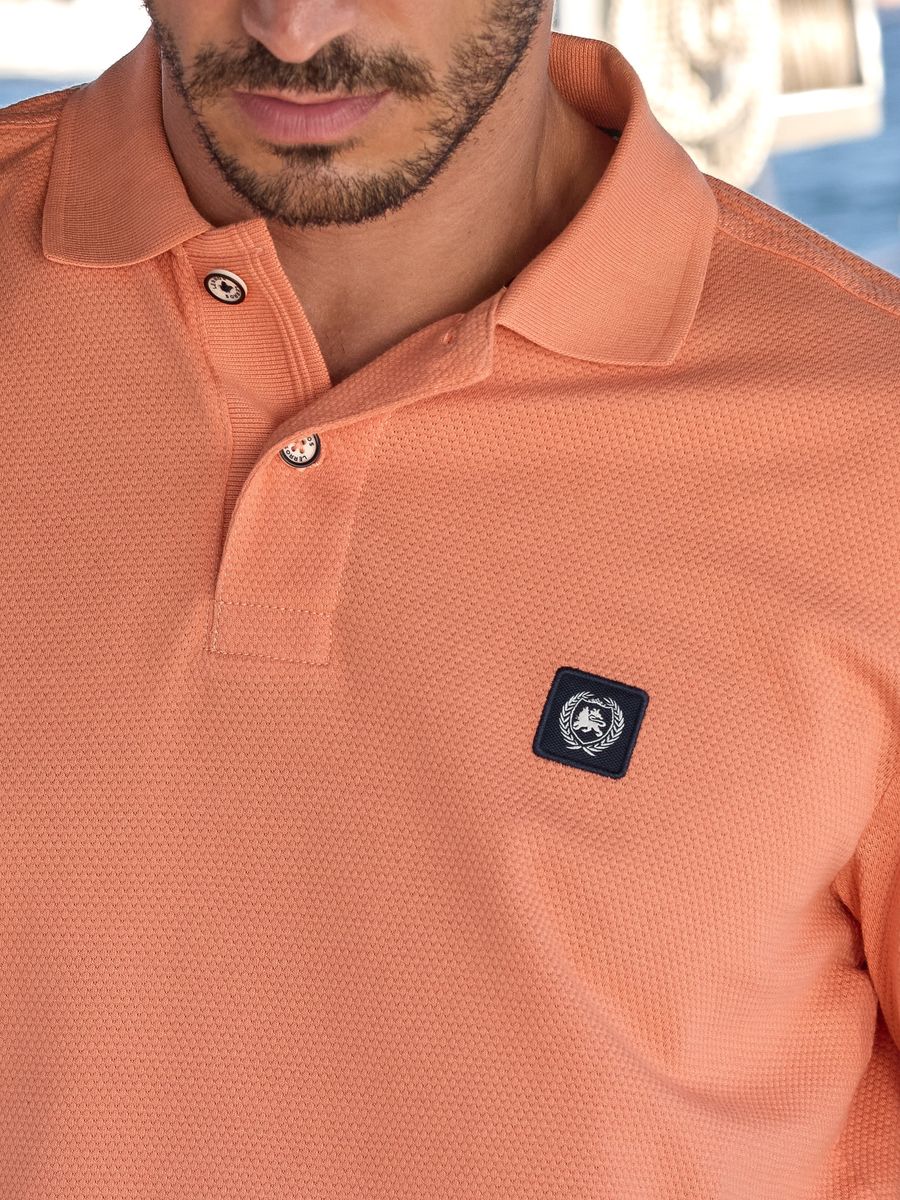 Strukturiertes Baumwoll-Piqué-Poloshirt