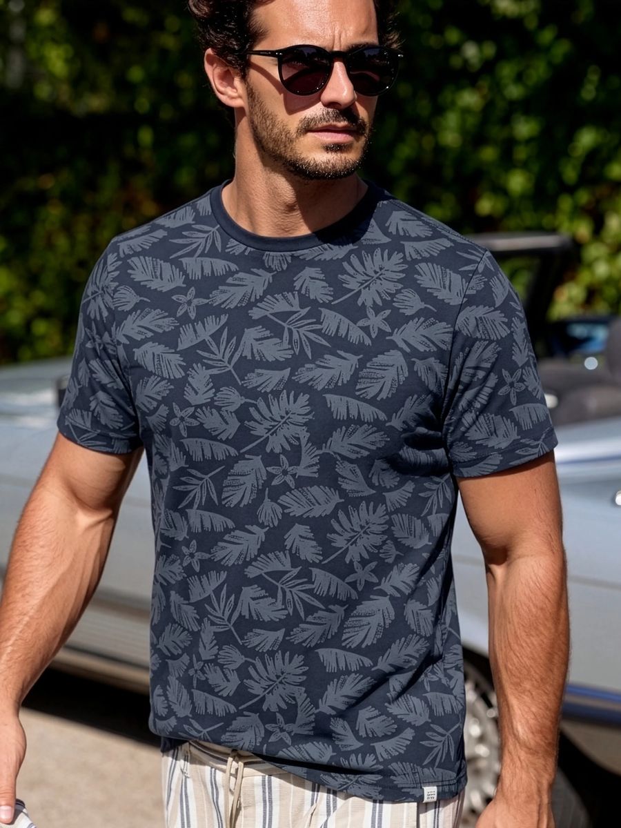 Baumwoll-T-Shirt mit floralem Print