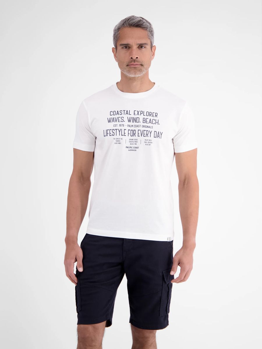 Sportliches Baumwoll-T-Shirt mit Slogan