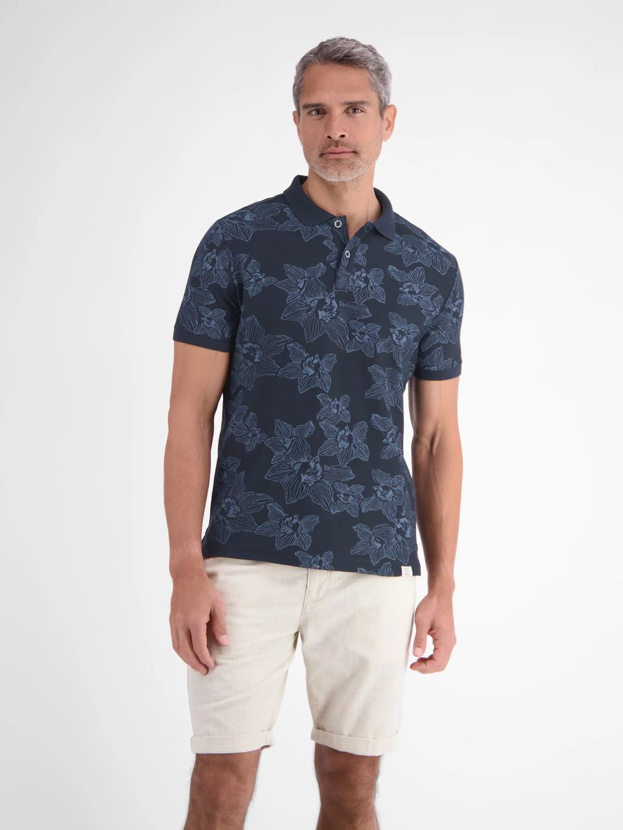Poloshirt mit floralem Allover-Print