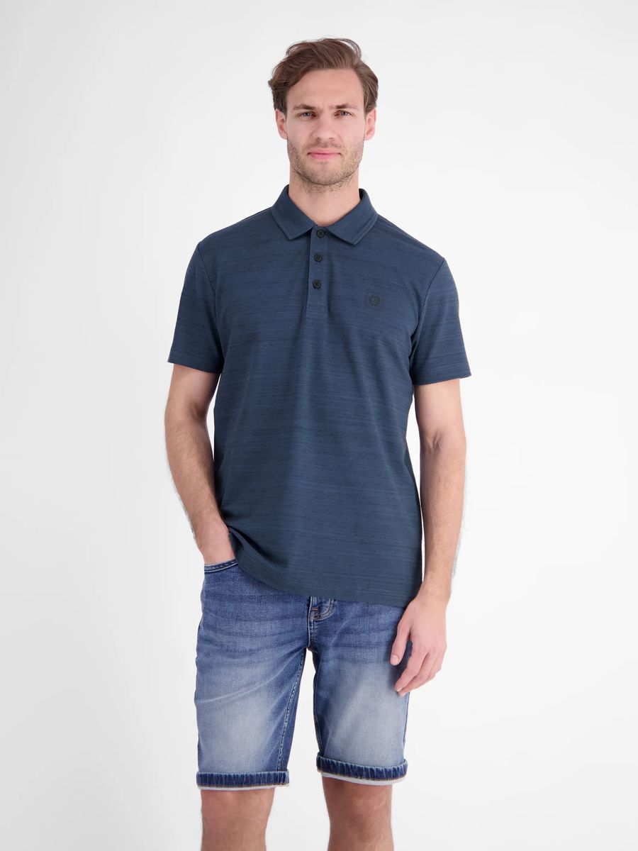 Strukturiertes Stretch-Baumwoll Polo-Shirt
