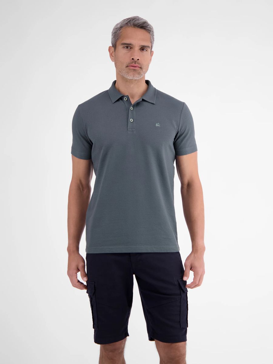 Weiches Seersucker Kurzarm-Poloshirt