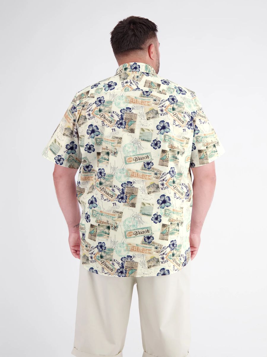 Kurzarmhemd mit Vintage Tropen-Print