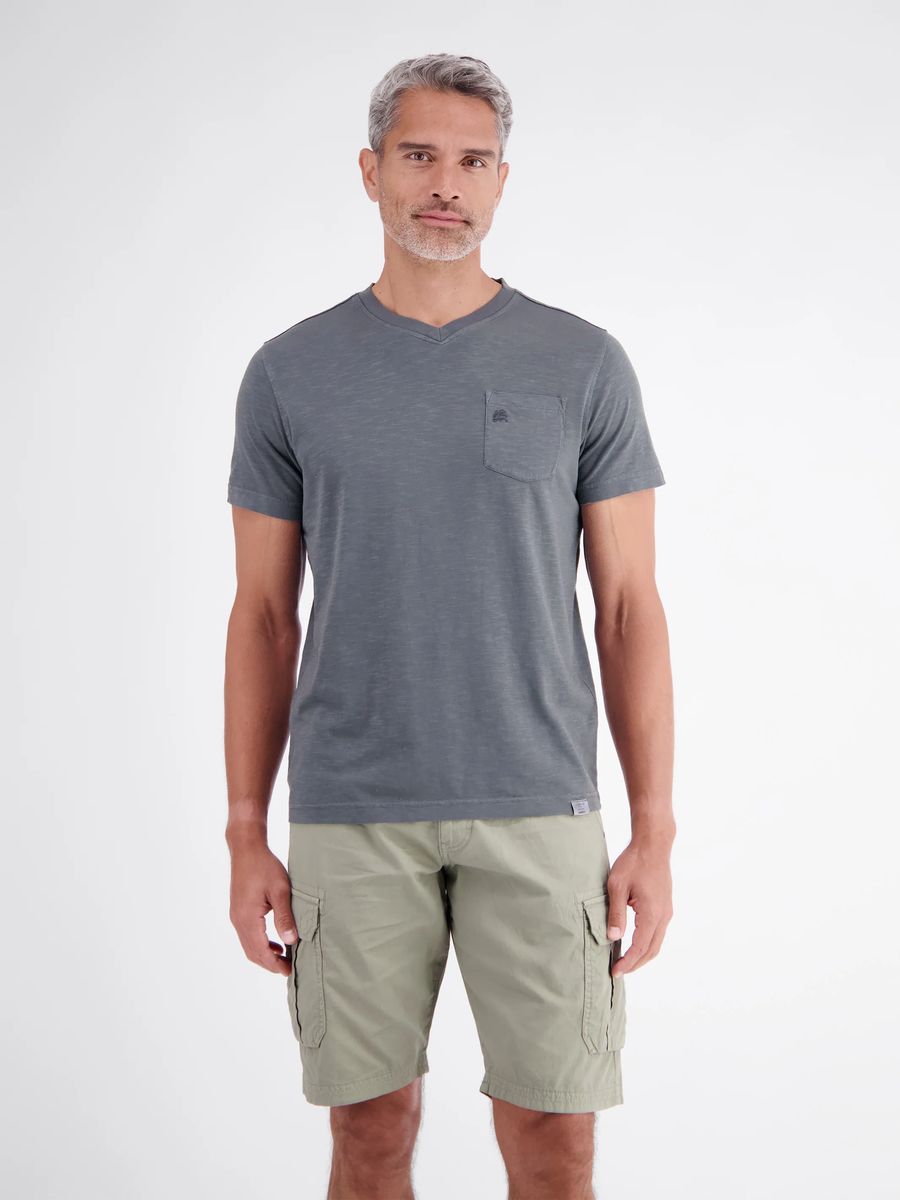 Sportliches V-Ausschnitt T-Shirt mit Tasche