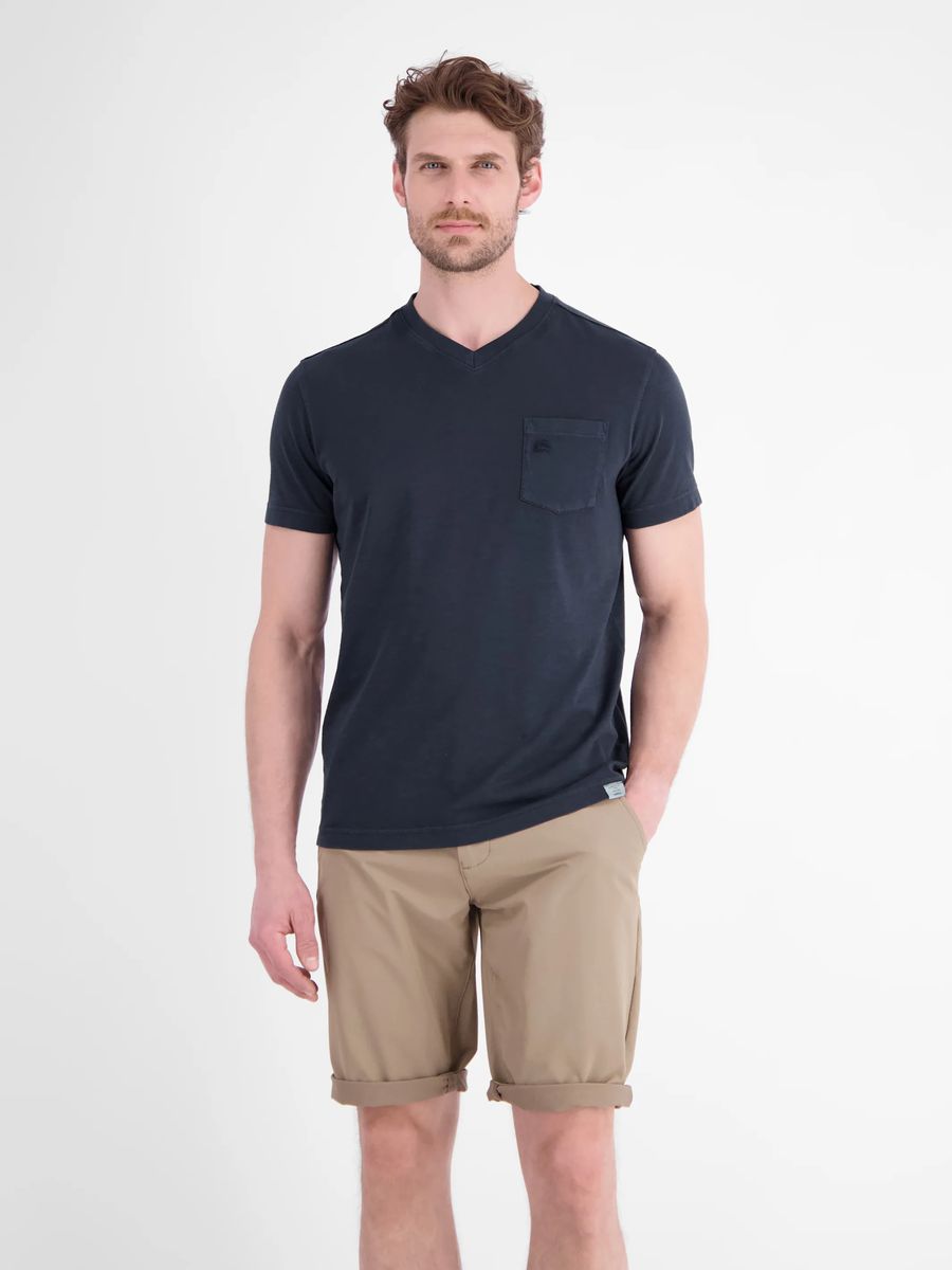 Sportliches V-Ausschnitt T-Shirt mit Tasche