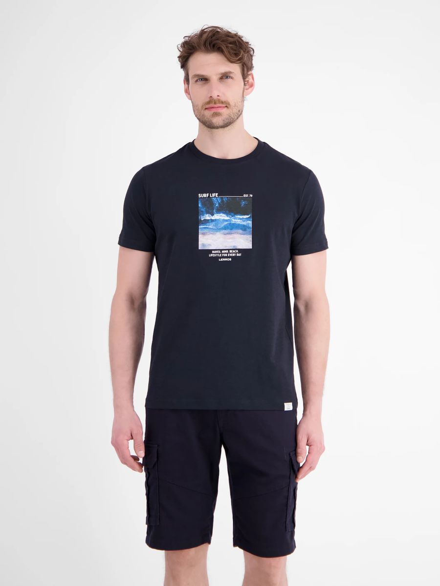 Baumwoll-T-Shirt mit Surfer-Grafikprint