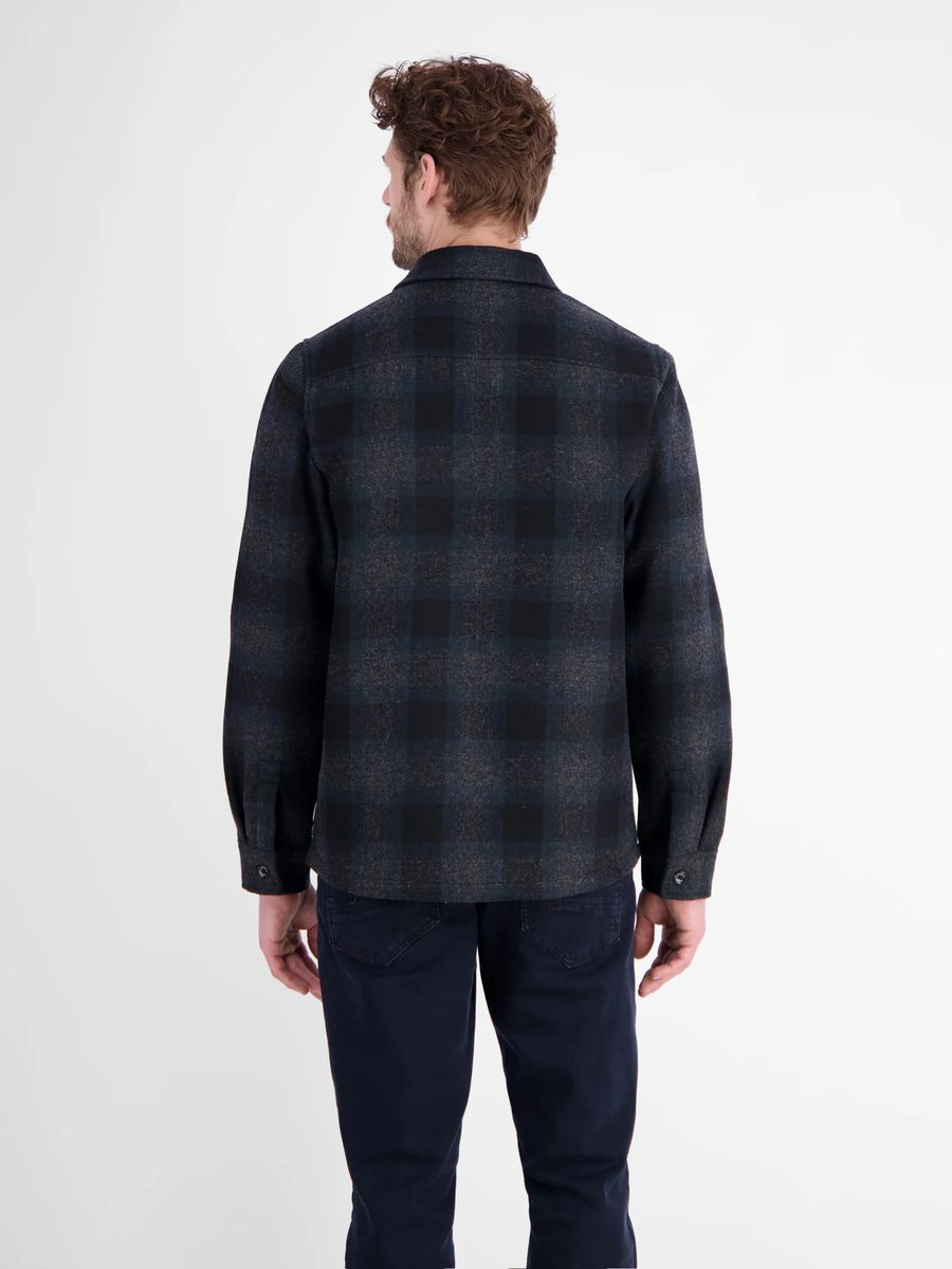 Kariertes Overshirt aus Wollmischung