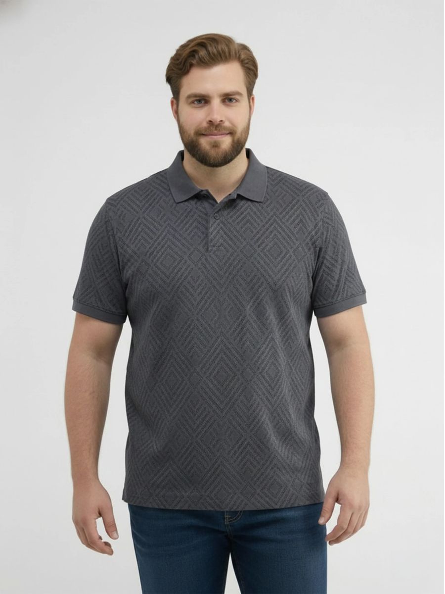 Sportliches Poloshirt mit Rautenstruktur