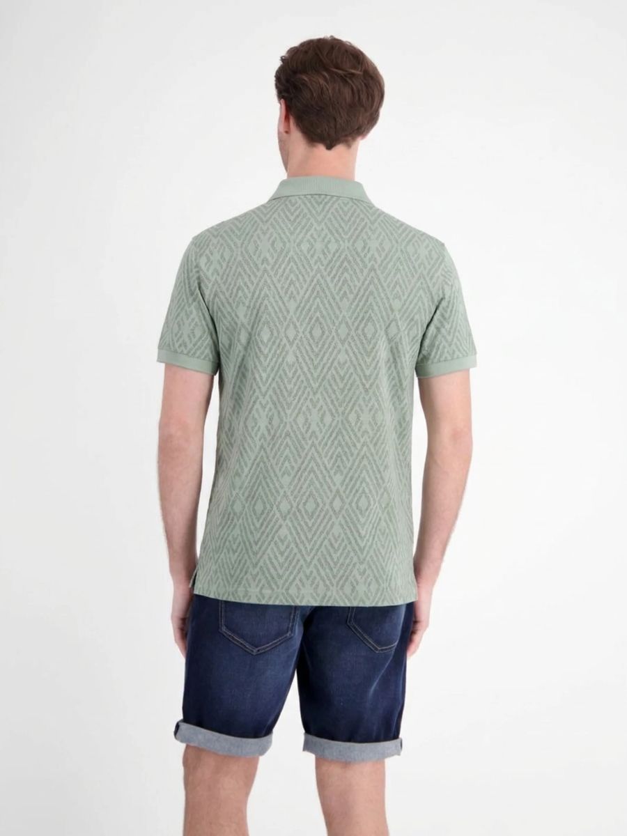 Poloshirt mit Rauten-Jacquard-Muster