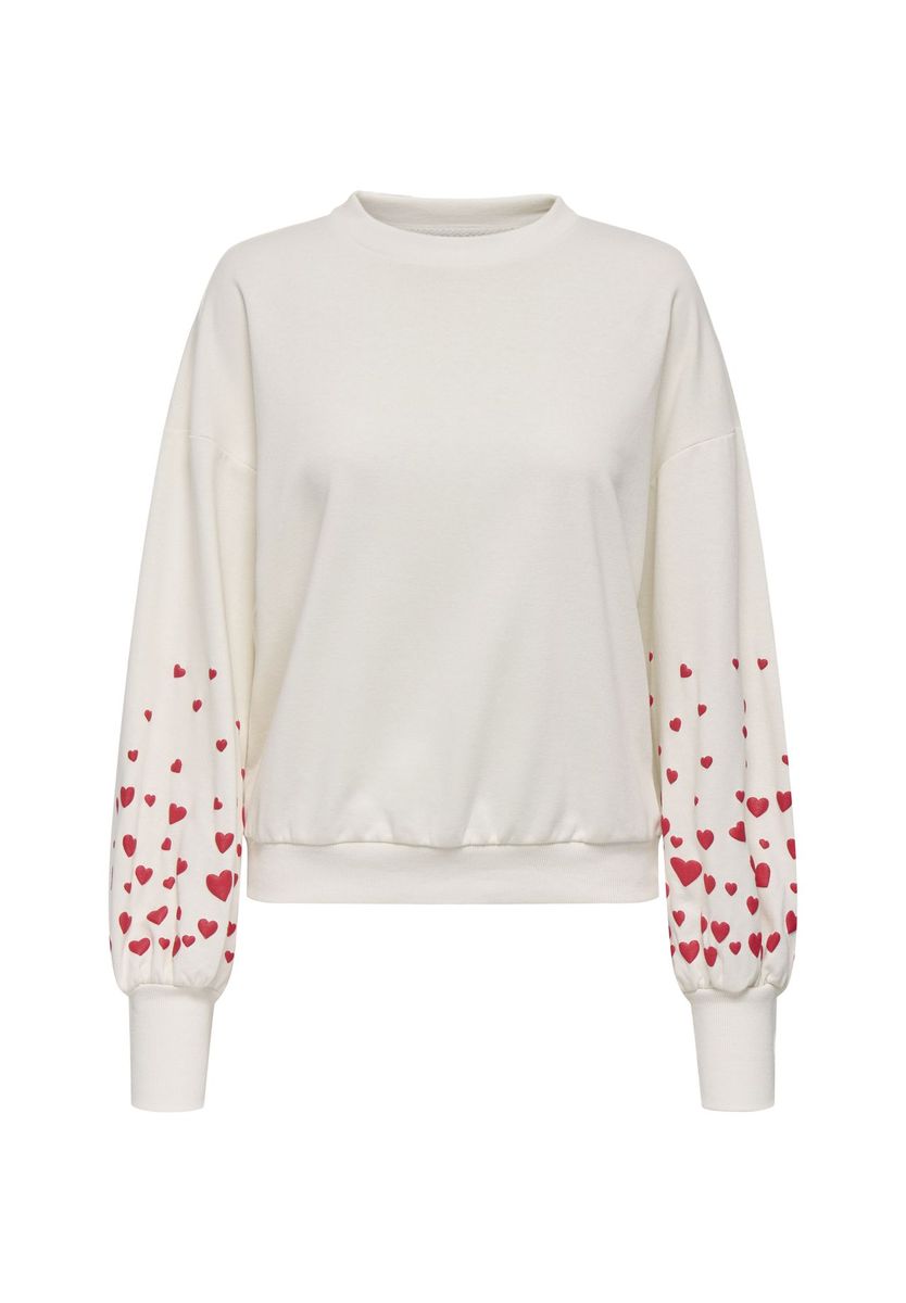 Sweatshirt mit Ballonärmeln und Herzprint