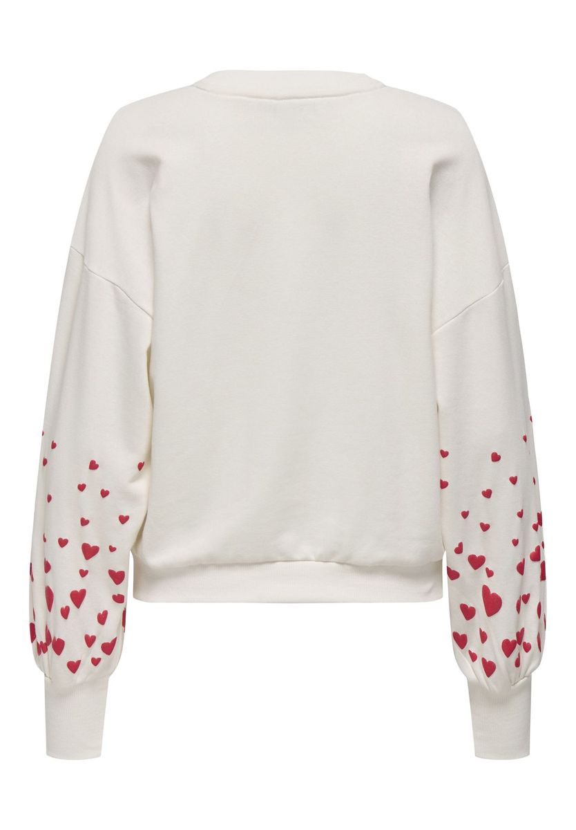 Sweatshirt mit Ballonärmeln und Herzprint