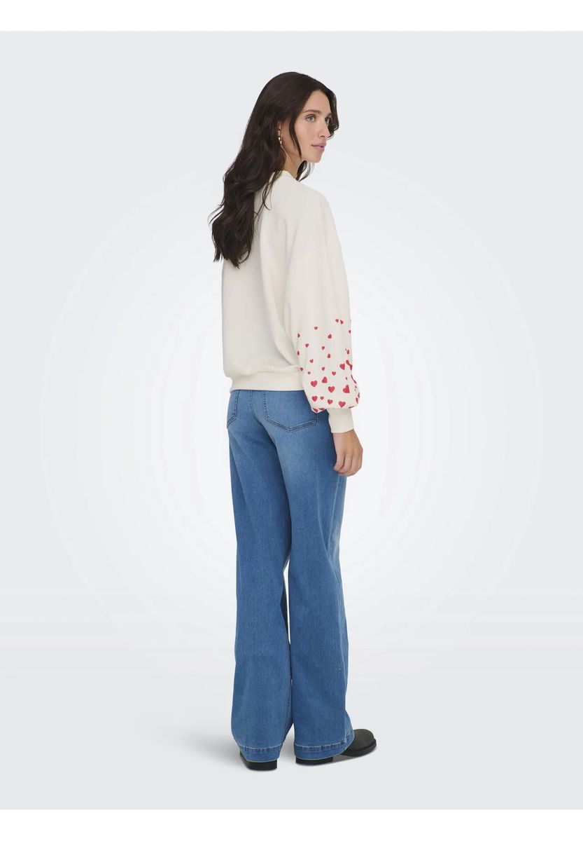 Sweatshirt mit Ballonärmeln und Herzprint