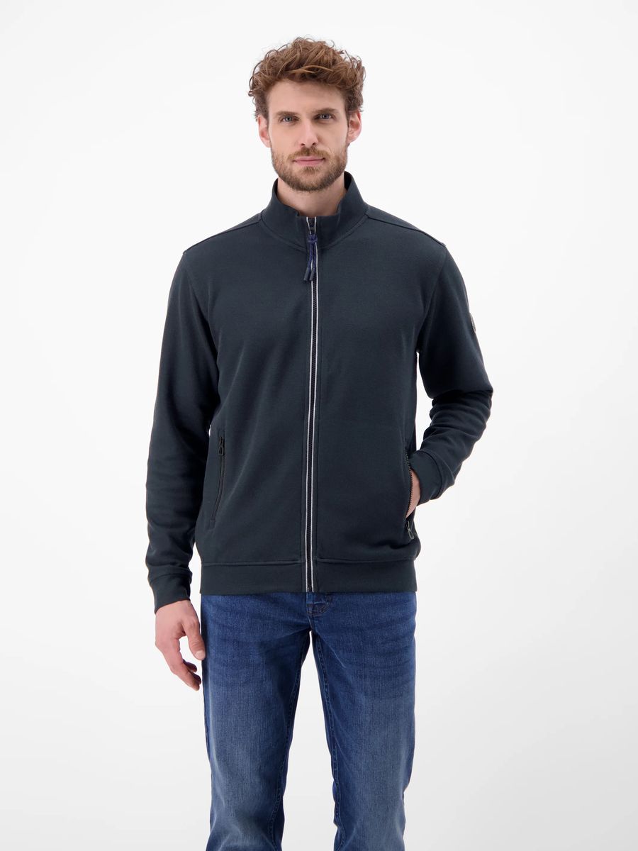 Essentielle Sweatjacke mit hohem Kragen