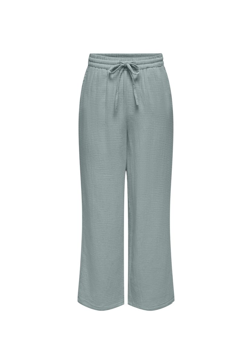 Locker geschnittene Gaze-Hose mit Kordelzug