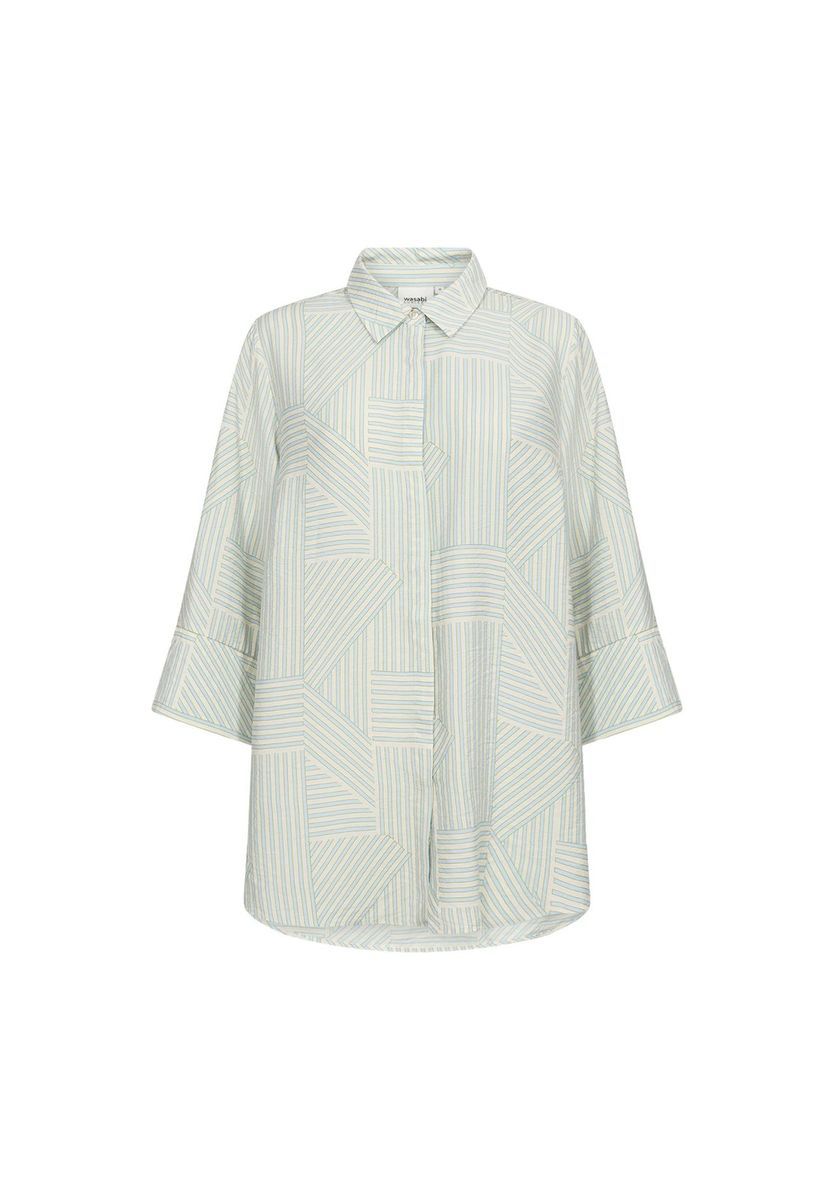 Geometrische Bluse mit Dreiviertelärmeln