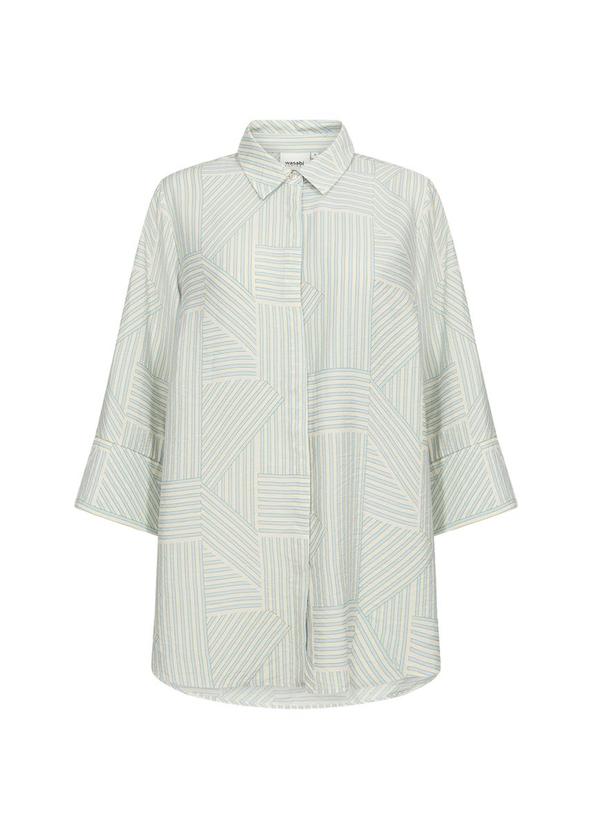 Geometrische Bluse mit Dreiviertelärmeln