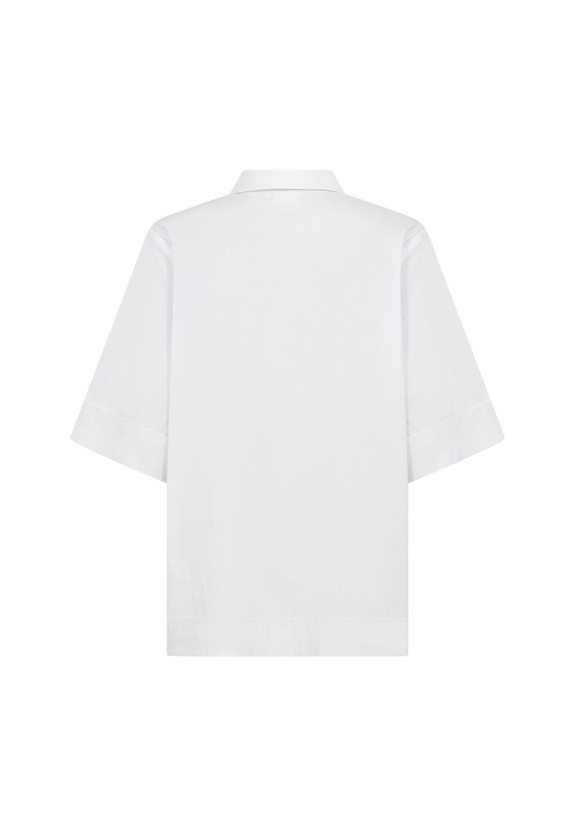 Klassisches, kurzärmeliges weißes Popeline-Hemd