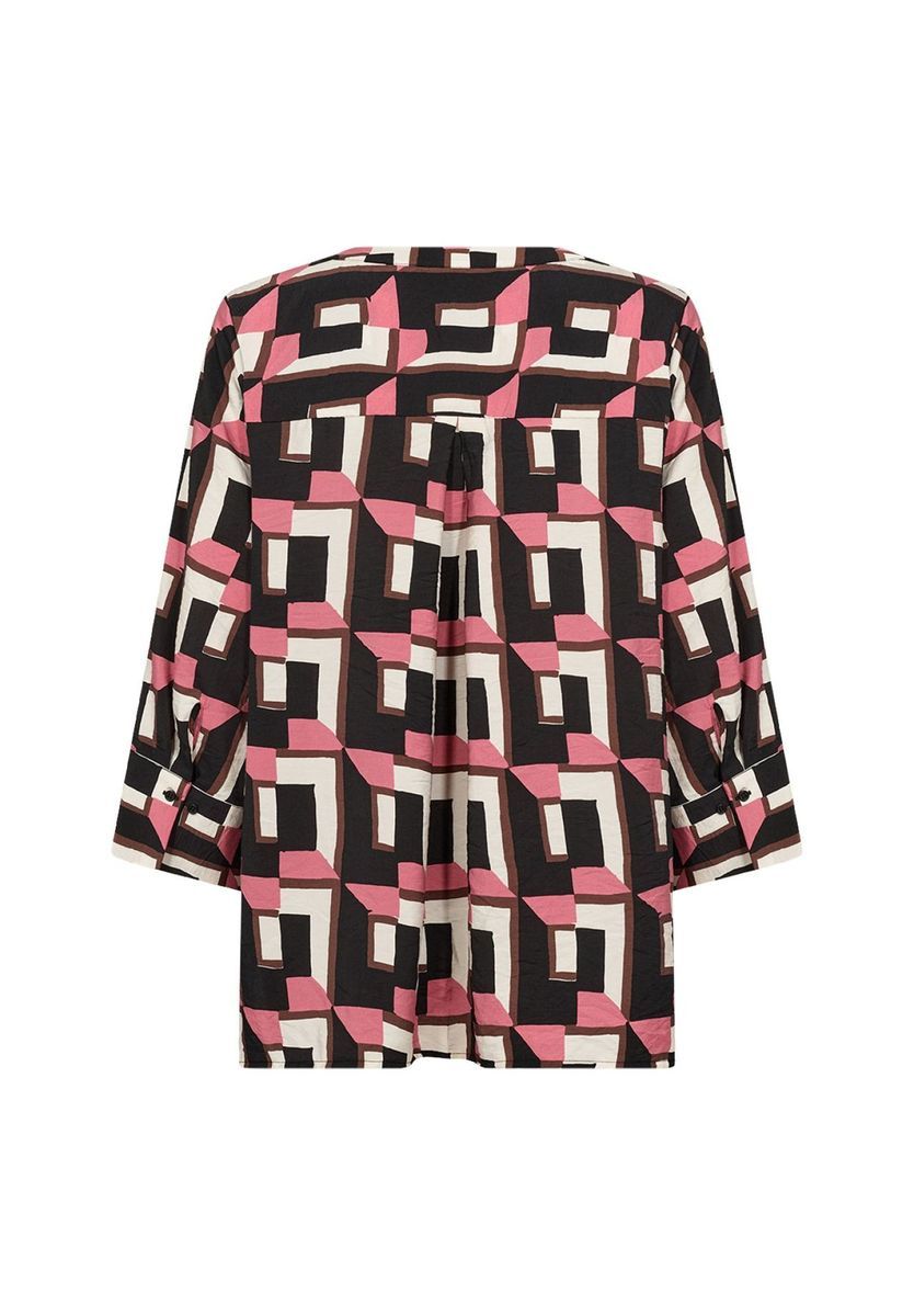 Geometrische Bluse mit Knopfleiste