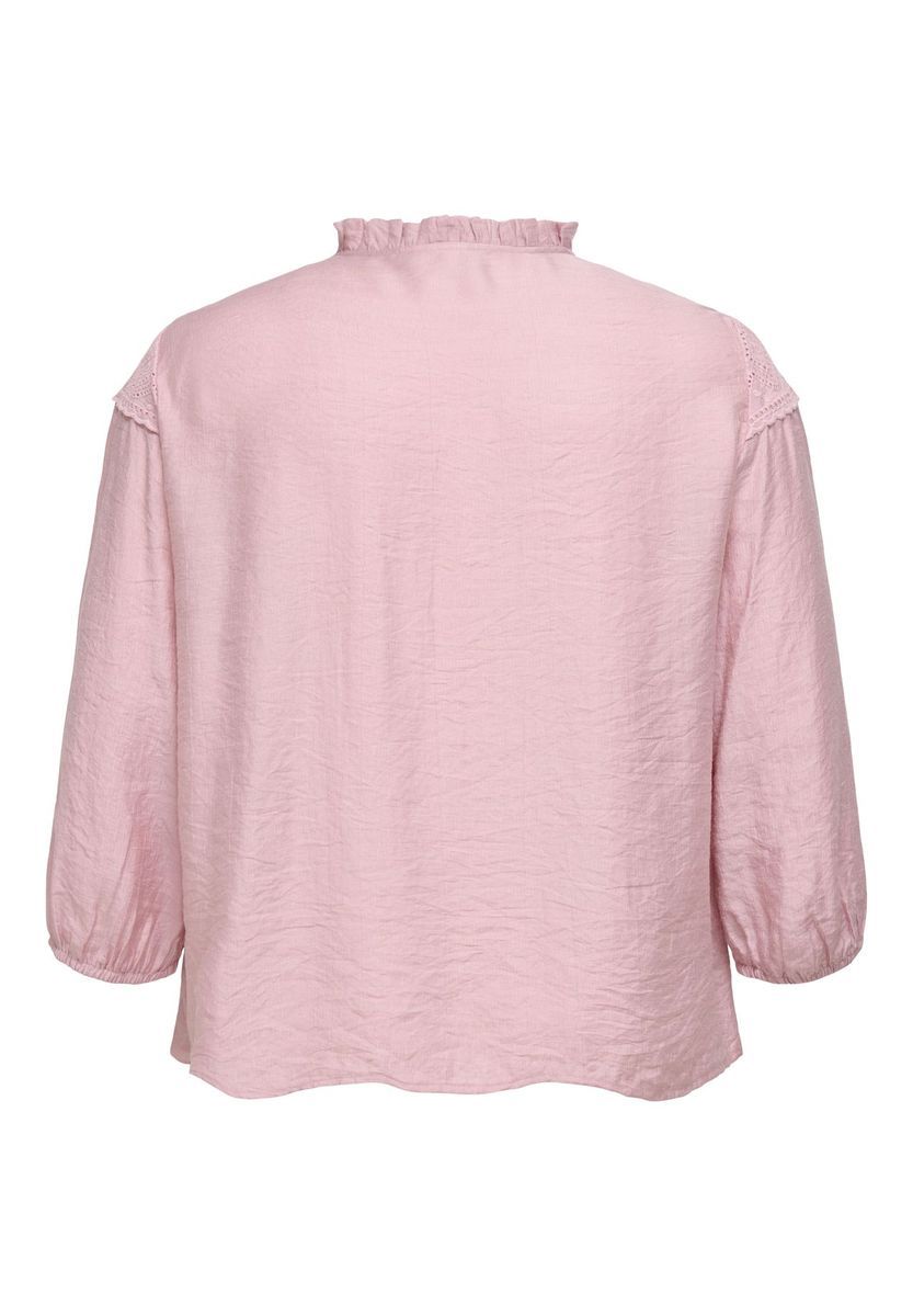 Geknöpfte Rüschenbluse mit Lochstickerei