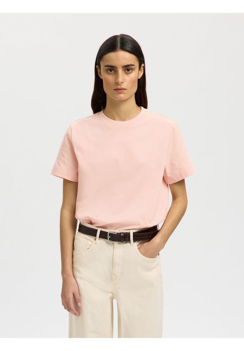 Locker geschnittenes T-Shirt aus Baumwollmischung