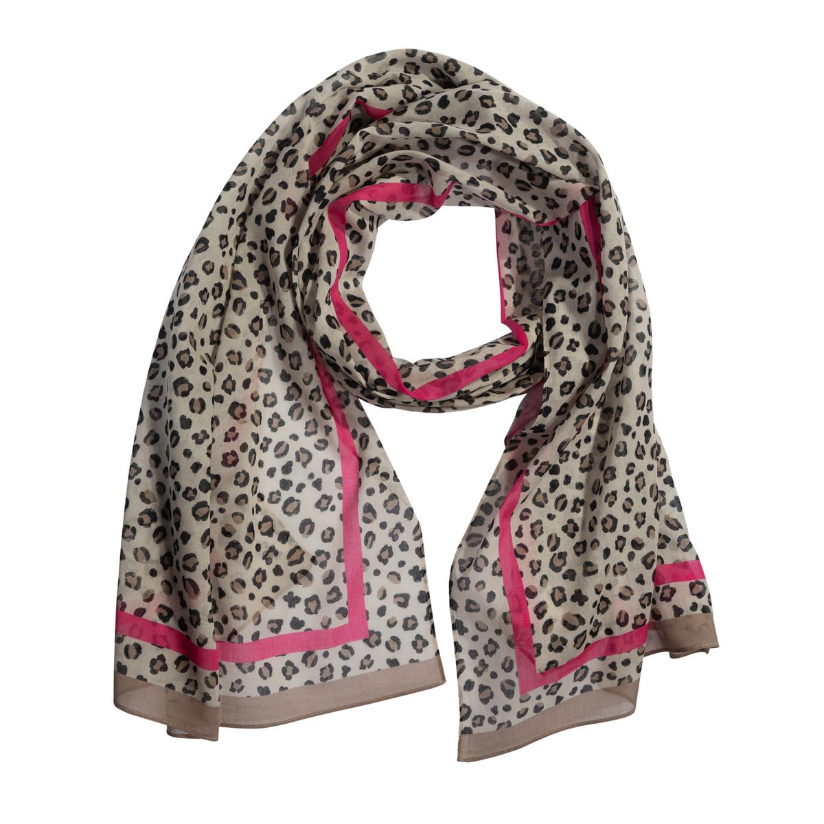 Animal-Print Tuch mit Kontrastbordüre