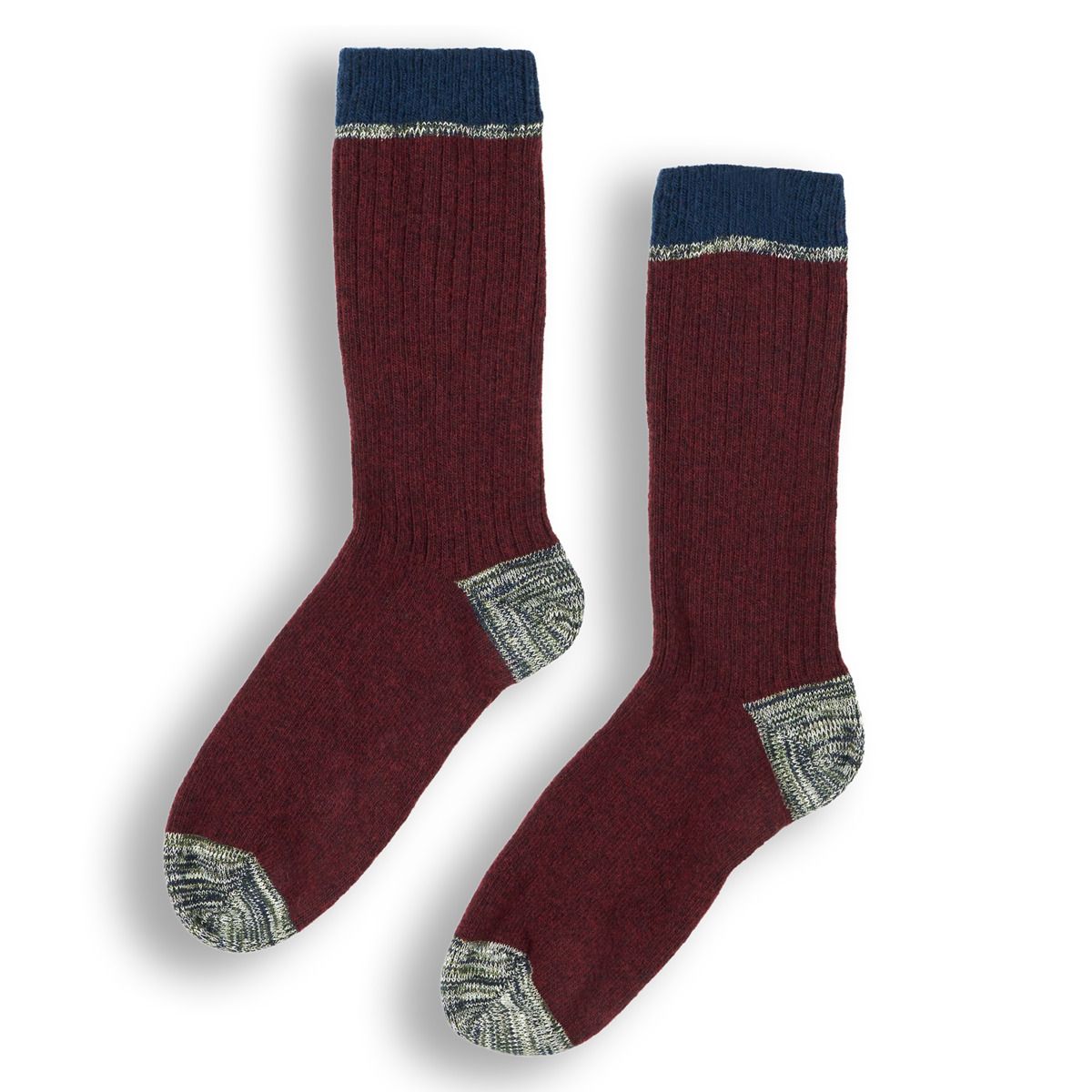 Rippstrick-Socken aus Bio-Wollmischung